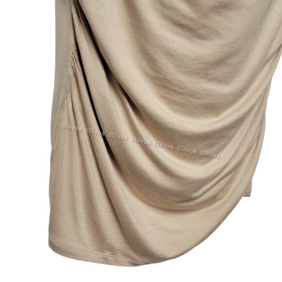 Sleeveless Top Blouse, Cowl Neck Top, Tan Comfy Blouse Top - Size S  M  XL  XXL - Picture 3 of 13